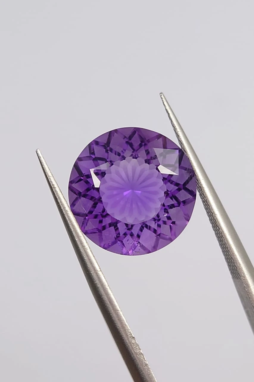 4.42ct Natural Amethyst Round cut Loose Gemstone from Nigeria — view 1